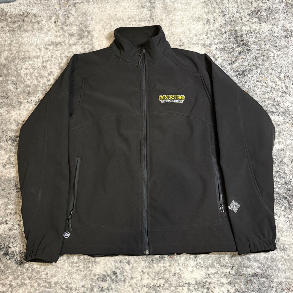 Rockstar Energy Drink Mens Black Full Zip Performance‎ Jacket